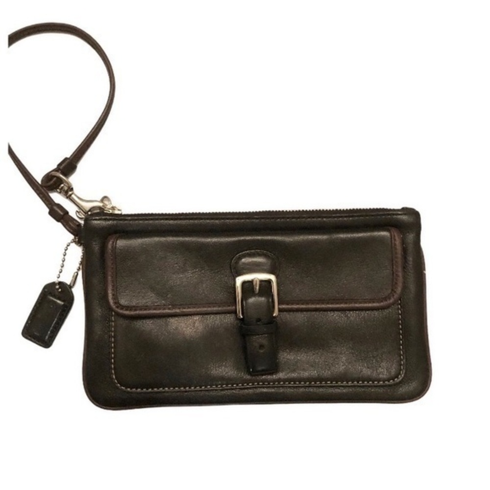 Coach vintage y2k black and brown leather soho Hampton wristlet
